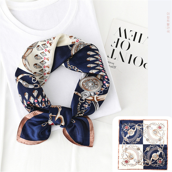New style small scarves silk scarves fashion diamond printing 58 scarves imitation silk wholesale