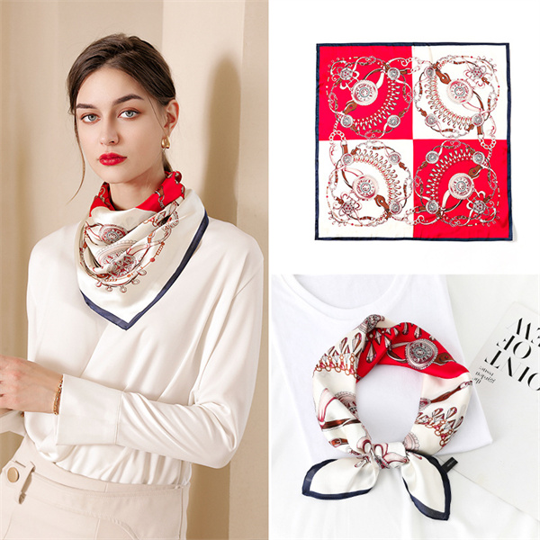 New style small scarves silk scarves fashion diamond printing 58 scarves imitation silk wholesale