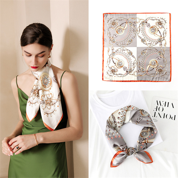 New style small scarves silk scarves fashion diamond printing 58 scarves imitation silk wholesale