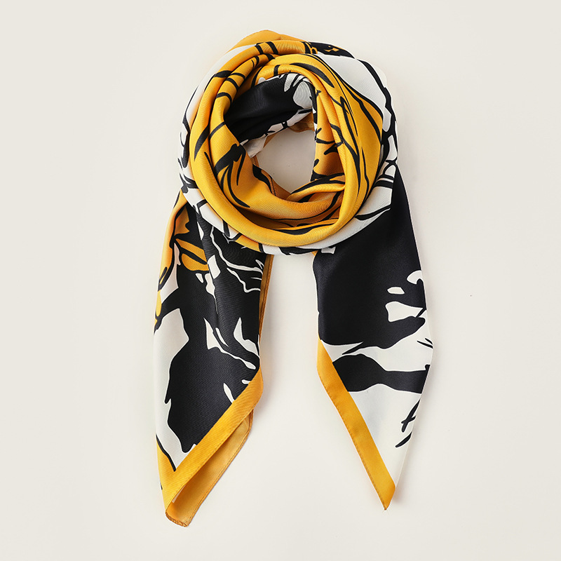 Imitation silk scarves wholesale of female flower printed scarves