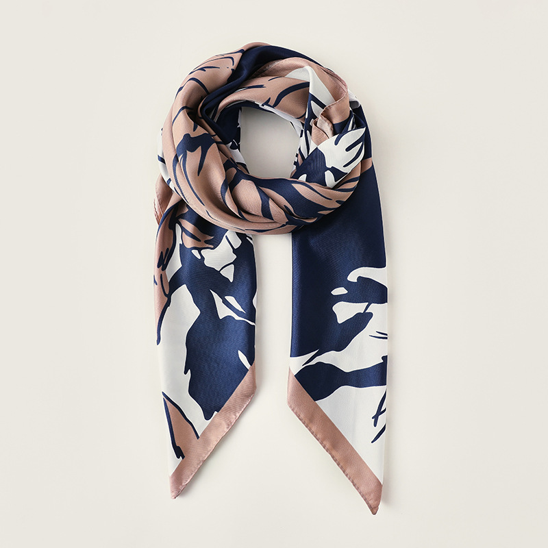 Imitation silk scarves wholesale of female flower printed scarves