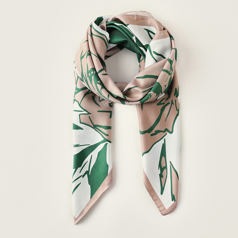 Imitation silk scarves wholesale of female flower printed scarves