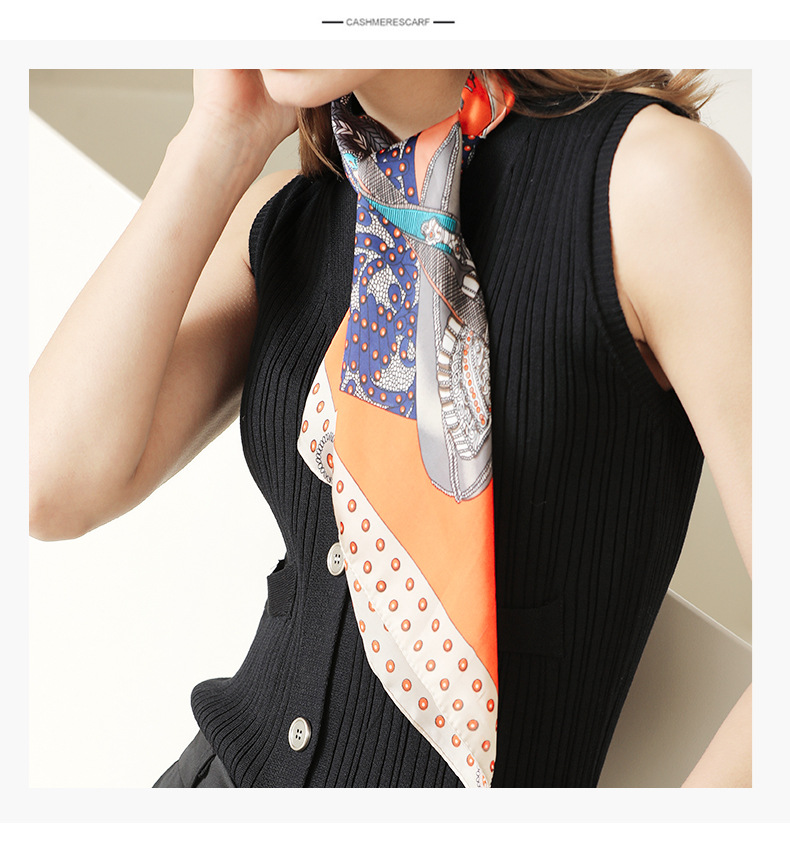 Dot print silk scarf female imitation silk 70 square scarf bag silk scarf female