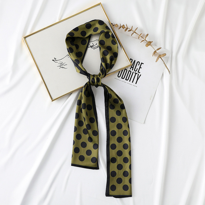 French retro ribbon letter printing bag long silk scarf wholesale