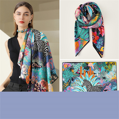 New silk scarves simulation silk scarves flower printing bags silk scarves necklaces wholesale