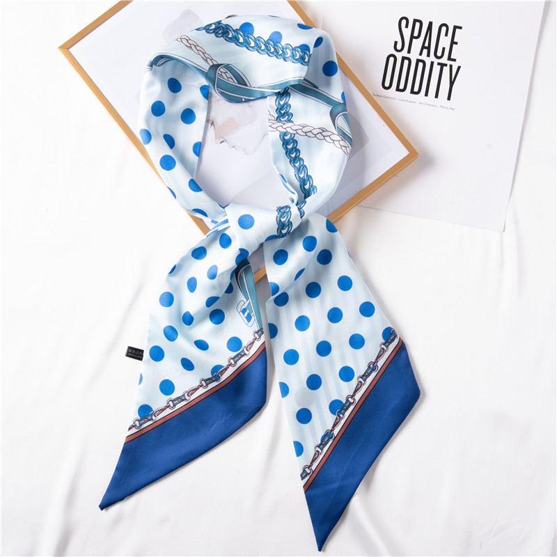 Fashion silk scarf circle printing simulation silk long silk scarf ribbon scarf wholesale