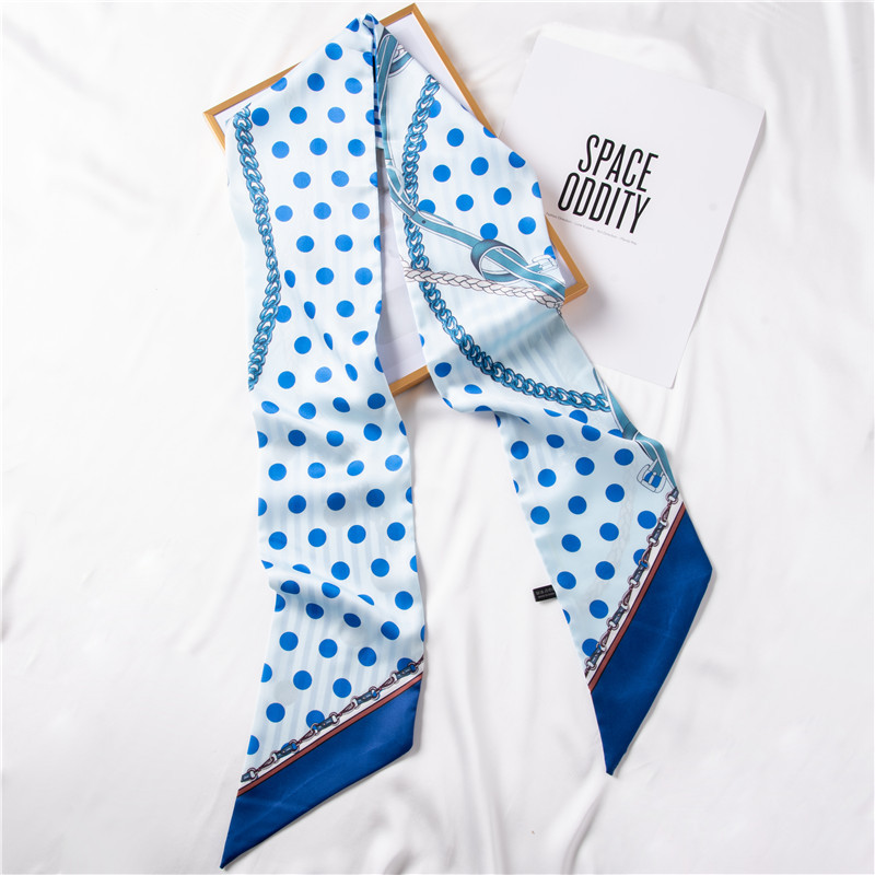 Fashion silk scarf circle printing simulation silk long silk scarf ribbon scarf wholesale