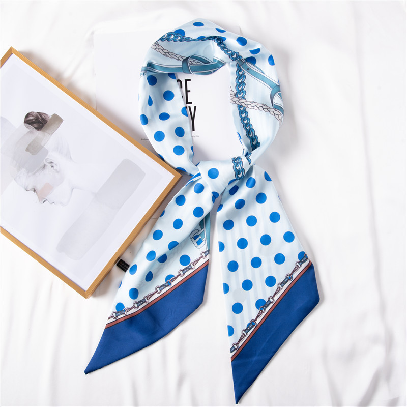 Fashion silk scarf circle printing simulation silk long silk scarf ribbon scarf wholesale