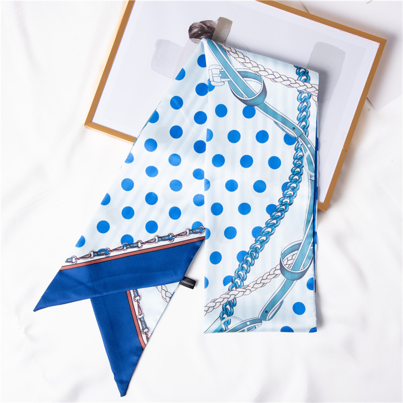 Fashion silk scarf circle printing simulation silk long silk scarf ribbon scarf wholesale