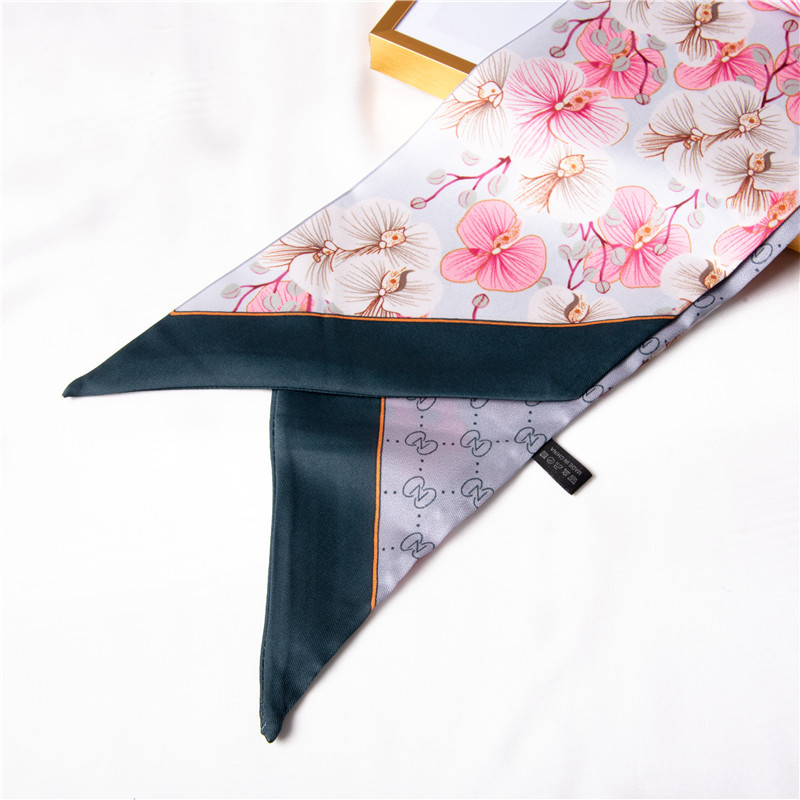 Silk scarf hairband simulation silk long silk scarf pink scarf bag strap wholesale