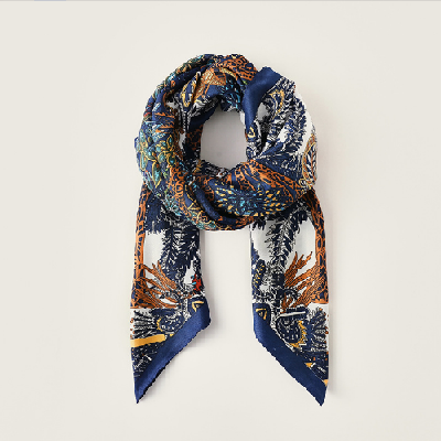 Simulation silk scarf 90 printing large square scarf wholesale