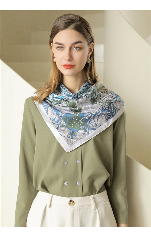 Simulation silk scarf 90 printing large square scarf wholesale