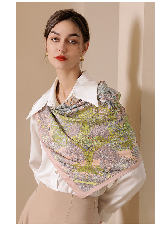 Simulation silk scarf 90 printing large square scarf wholesale