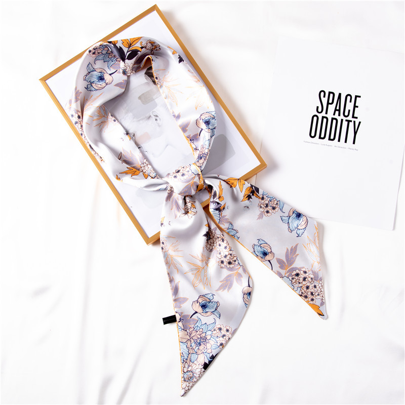 Summer new printed long silk scarf sweet floral scarf wholesale