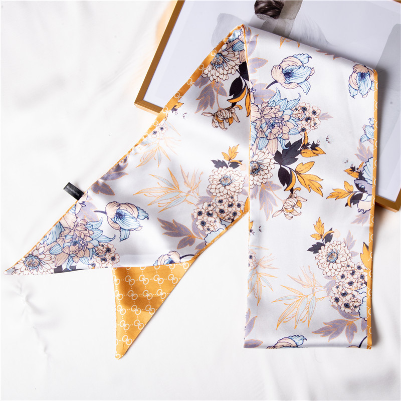 Summer new printed long silk scarf sweet floral scarf wholesale