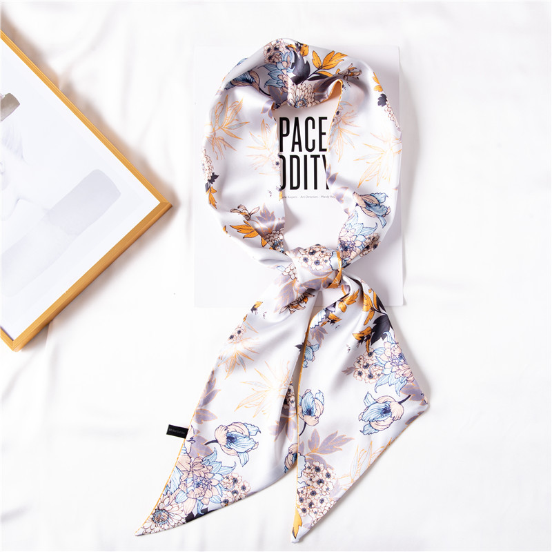 Summer new printed long silk scarf sweet floral scarf wholesale