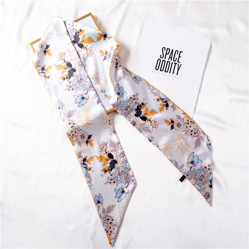 Summer new printed long silk scarf sweet floral scarf wholesale