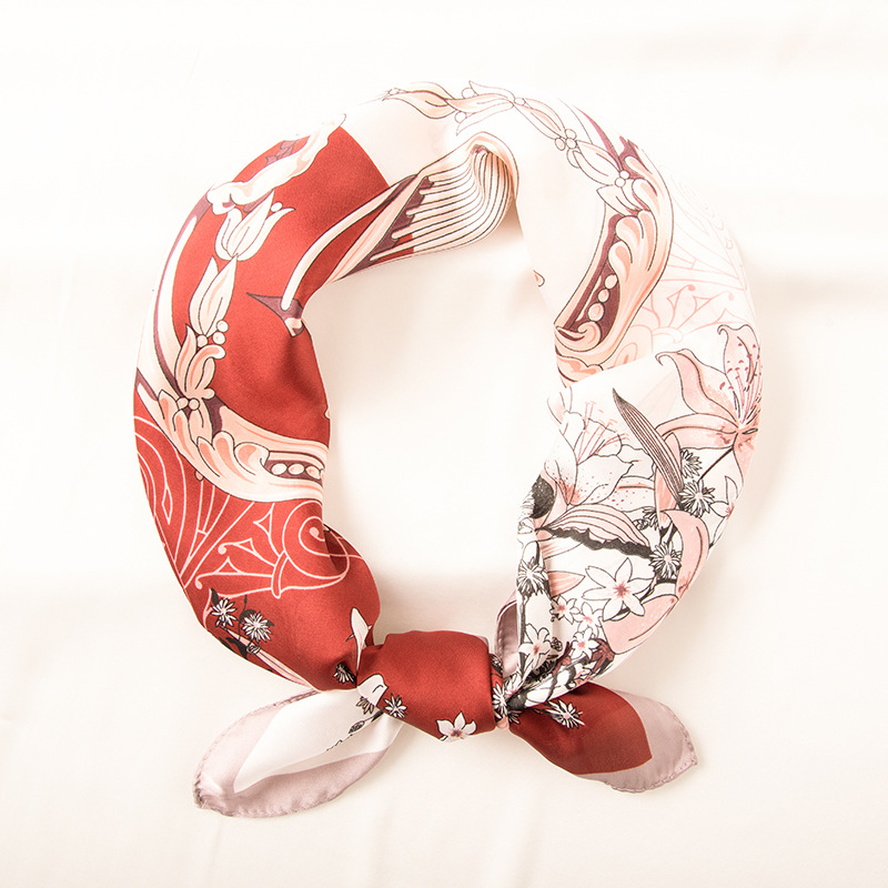 New printed silk scarf bright imitation silk 70 square scarf fashion scarf female wholesale