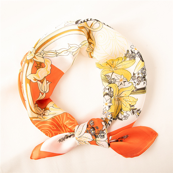 New printed silk scarf bright imitation silk 70 square scarf fashion scarf female wholesale