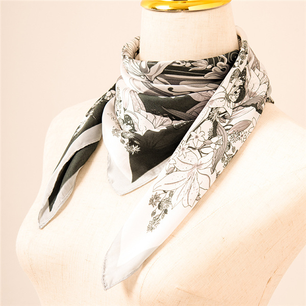 New printed silk scarf bright imitation silk 70 square scarf fashion scarf female wholesale