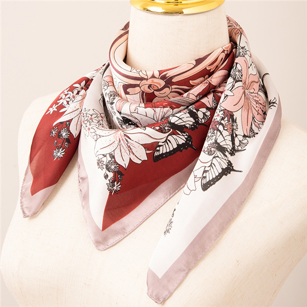 New printed silk scarf bright imitation silk 70 square scarf fashion scarf female wholesale