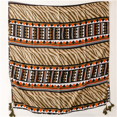 Retro ethnic cotton linen silk scarf long tassel shawl sunscreen beach towel