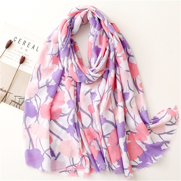 Halo dye contrast color shawl scarf sunscreen sunshade cotton linen scarf wholesale