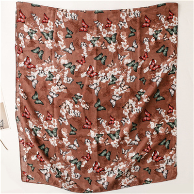 Fashion herringbone cotton linen scarf butterfly silk scarf travel sunscreen shawl