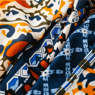 Patchwork printed cotton linen scarf seaside tourism sunscreen beach towel