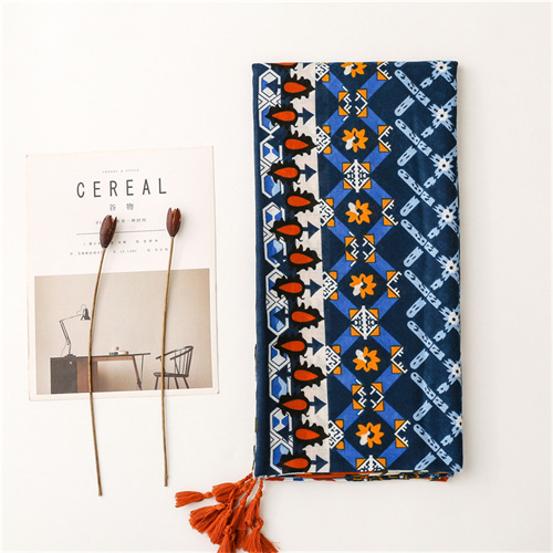 Patchwork printed cotton linen scarf seaside tourism sunscreen beach towel