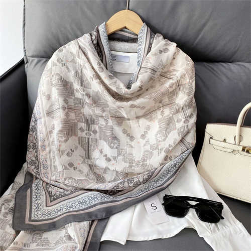 Cotton and hemp scarf black and white beach towel wholesale