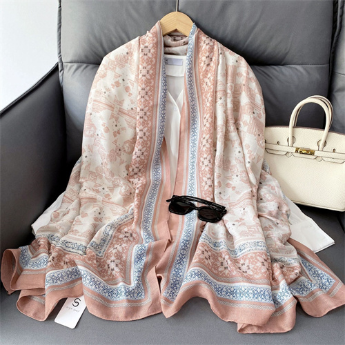 Cotton and hemp scarf black and white beach towel wholesale
