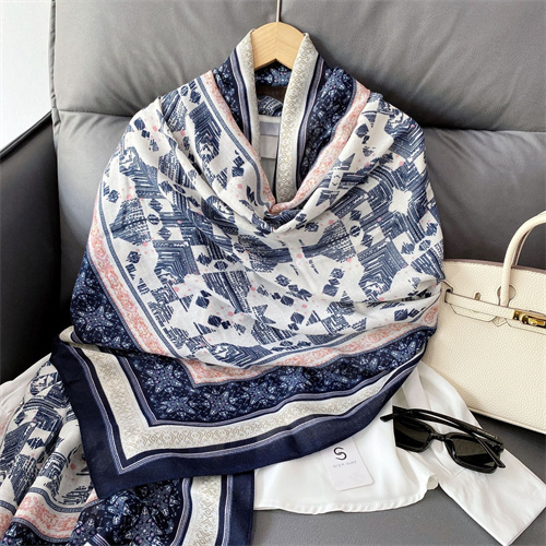 Cotton and hemp scarf black and white beach towel wholesale