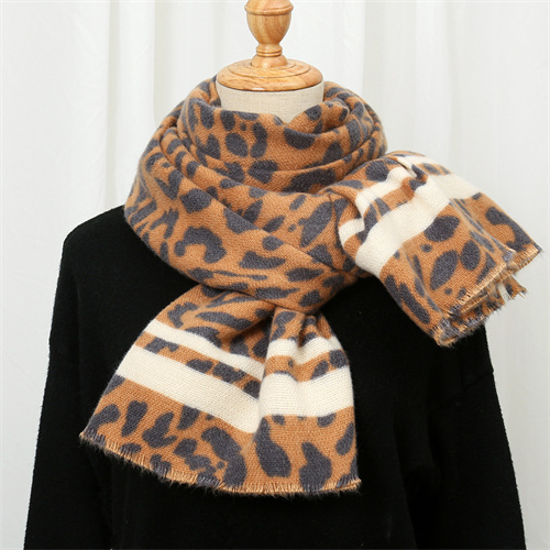 Fashion new leopard scarf imitation cashmere warm scarf shawl windproof scarf wholesale