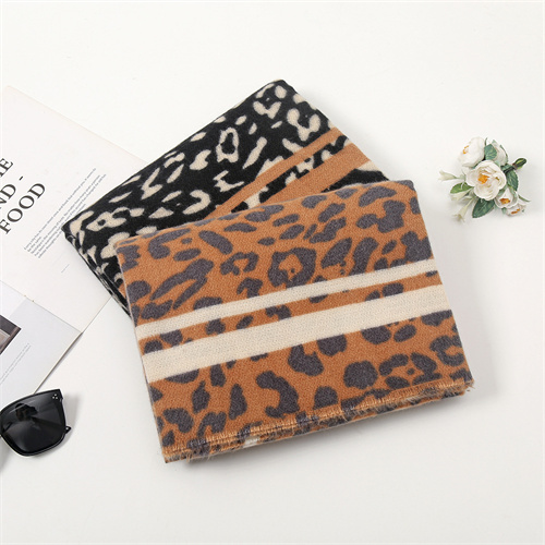Fashion new leopard scarf imitation cashmere warm scarf shawl windproof scarf wholesale