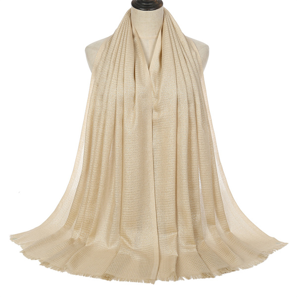 New monochrome gold thread womens Scarf Cotton Wool Shawl Scarf wholesale