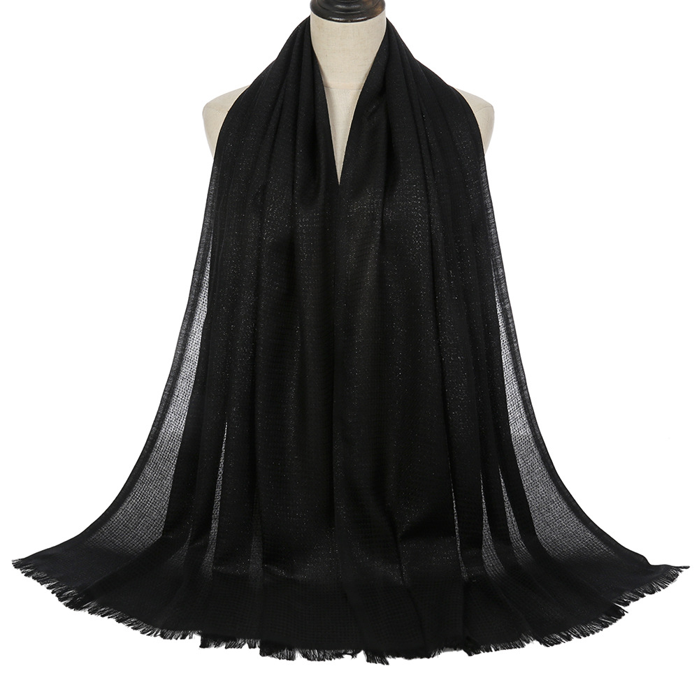 New monochrome gold thread womens Scarf Cotton Wool Shawl Scarf wholesale