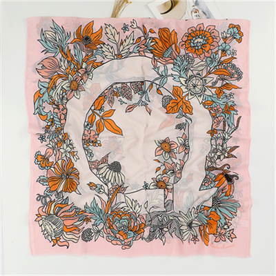 Four seasons casual scarf printed Satin cotton fashion shawl wholesale