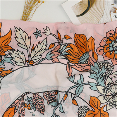Four seasons casual scarf printed Satin cotton fashion shawl wholesale