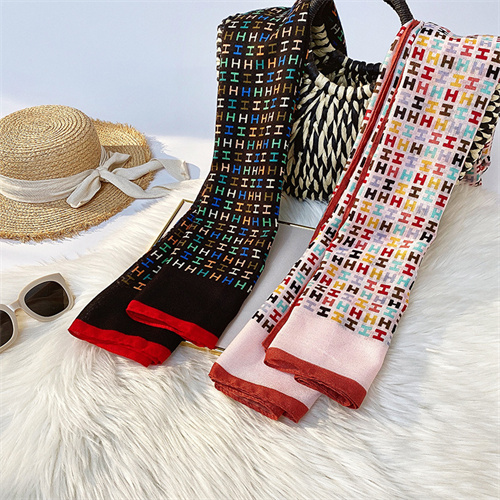 Letter printed silk scarves womens fashion curled cotton linen silk scarves scarves wholesale