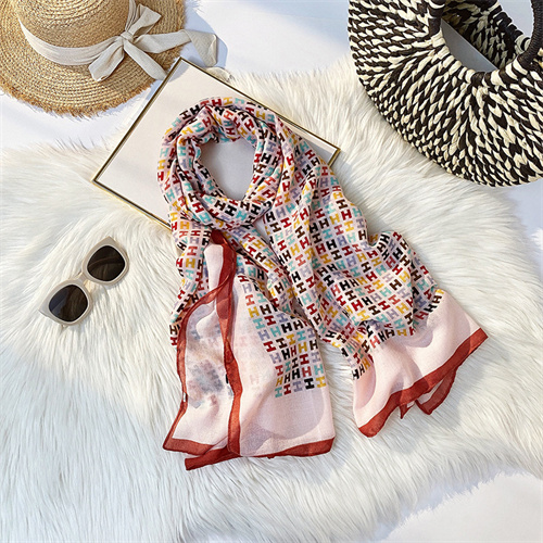 Letter printed silk scarves womens fashion curled cotton linen silk scarves scarves wholesale