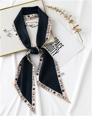 Long silk scarves printed imitation silk ribbon sweet small scarf customized wholesale