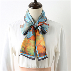 Long silk scarves printed imitation silk ribbon sweet small scarf customized wholesale