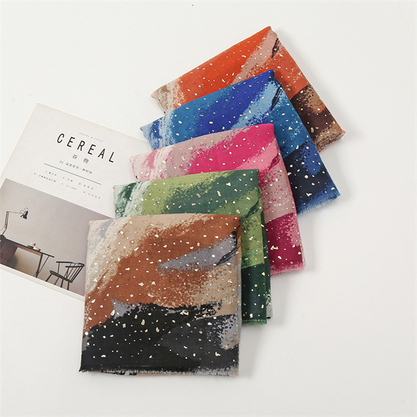 Versatile casual scarf Satin cotton thin sunscreen warm shawl wholesale