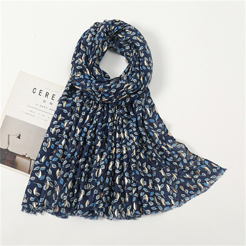 New leaf gilding Satin cotton thin scarf versatile shawl wholesale