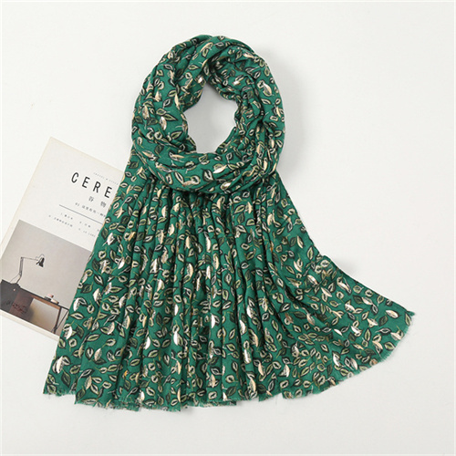 New leaf gilding Satin cotton thin scarf versatile shawl wholesale