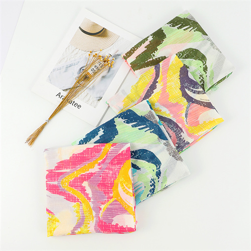 Fashion versatile cotton linen printed Scarf Shawl wholesale