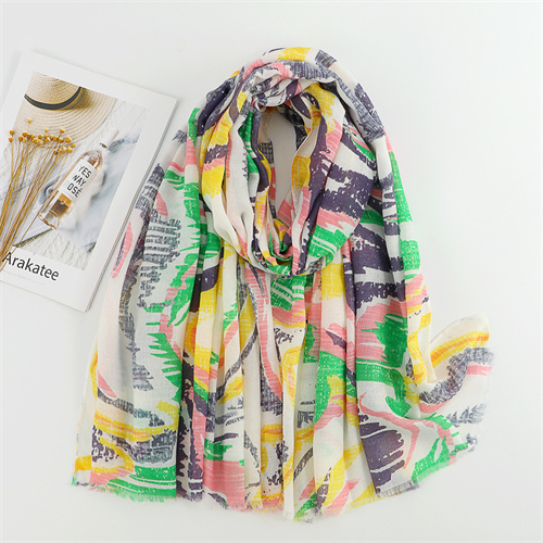 Fashion versatile cotton linen printed Scarf Shawl wholesale
