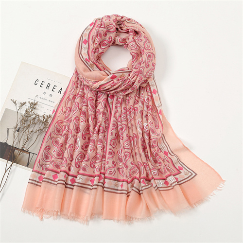 Fashion cashew flower thin Scarf Cotton Linen gilding printing versatile shawl wholesale