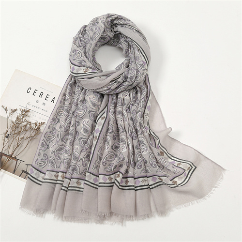 Fashion cashew flower thin Scarf Cotton Linen gilding printing versatile shawl wholesale